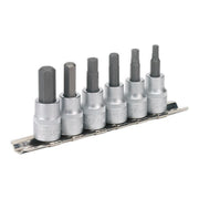 Sealey Hex Key Socket Bit Set 6pc 3/8"Sq Drive Metric AK656 Sealey  - Dynamic Drive