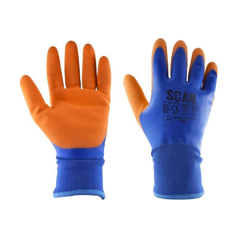 Scan Thermal Waterproof Latex Coated Gloves - M (Size 8) Scan - Dynamic Drive