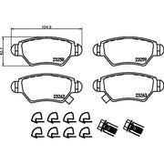 Mintex Rear Brake Pad Set fits Chevrolet Zafira 2001-2012 2.0