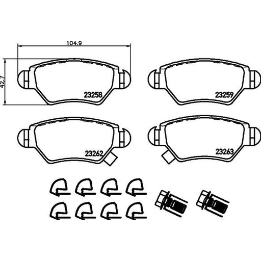 DON Rear Brake Pad Set fits Chevrolet Zafira 2001-2012 2.0