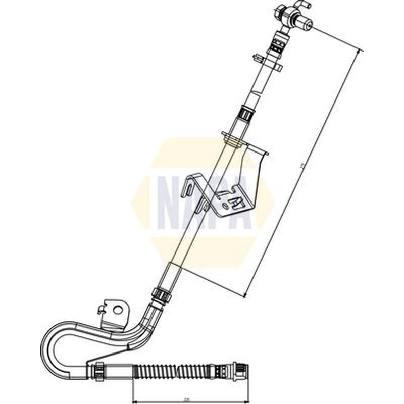 NAPA Brake Hydraulic Hose Line Front Right fits Citroën C5 III 2008-2016