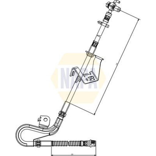 NAPA Brake Hydraulic Hose Line Front Right fits Citroën C5 III 2008-2016