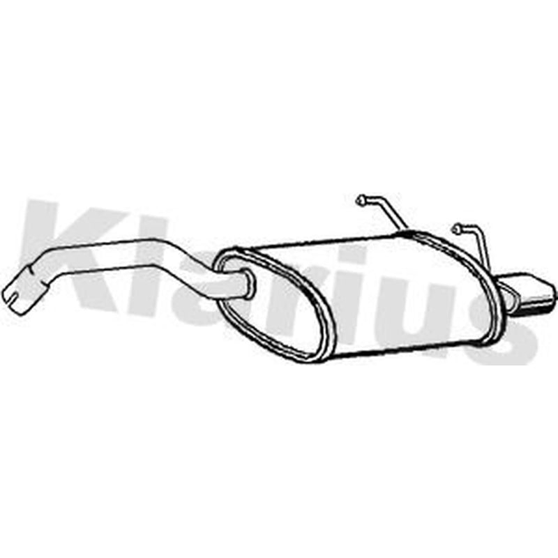 Klarius Box With Tail Pipe Rear fits Fiat 500 2007 on 1.4