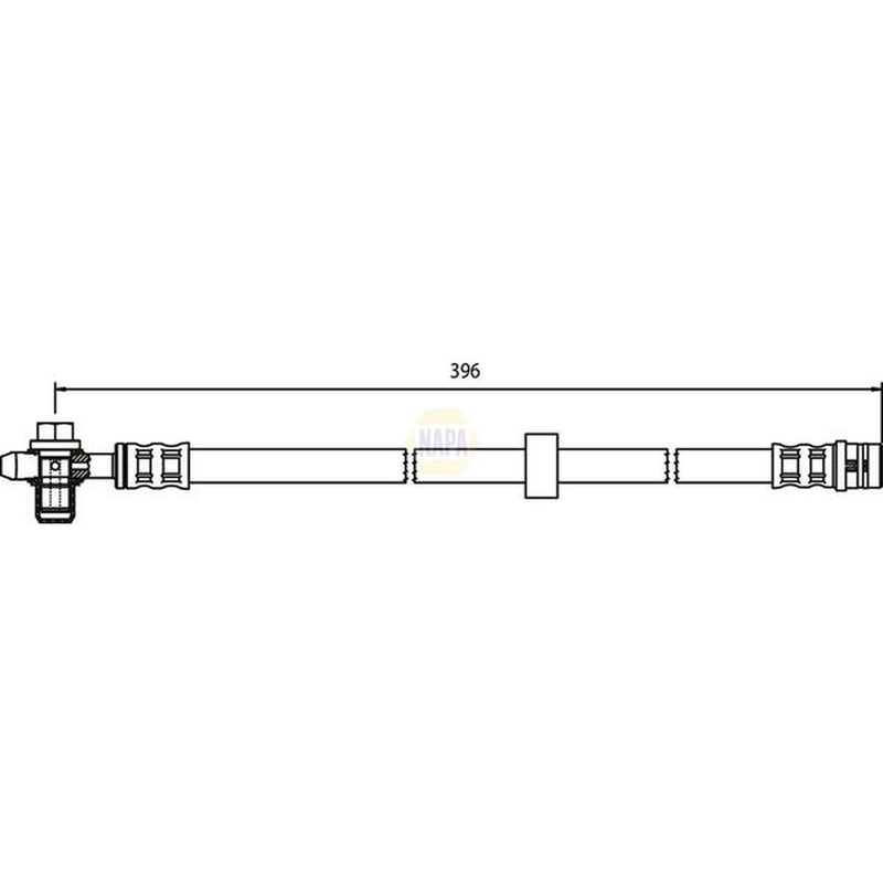 NAPA Brake Hydraulic Hose Line Front fits Seat Arosa 1997-2004 1.0 1.4 1.7