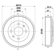 Mintex Brake Drum Assembly Rear fits Abarth Strada 1981-1987 2.0