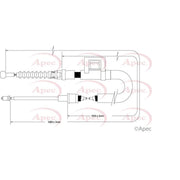 Apec Handbrake Cable Right Rear CAB1423