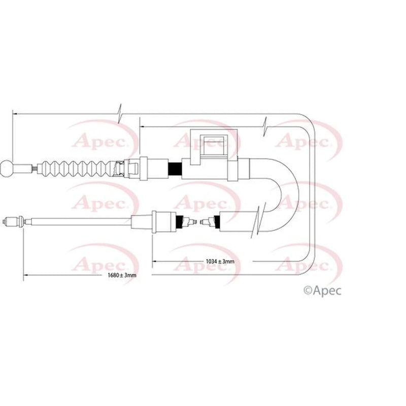 Apec Handbrake Cable Right Rear CAB1423