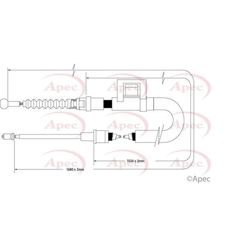 Apec Handbrake Cable Right Rear CAB1423