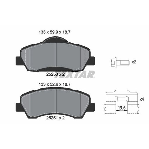 Textar Front Brake Pad Set 2525001