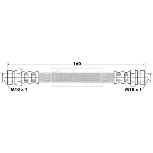 Borg & Beck Brake Hydraulic Hose Line Rear Right BBH6419