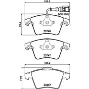 DON Front Brake Pad Set fits VW California T5 Camper 2007-2015 1.9 2.0