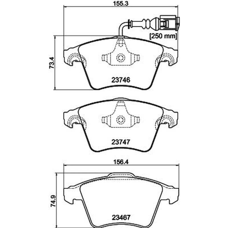 Mintex Front Brake Pad Set fits VW California T5 Camper 2007-2015 1.9 2.0