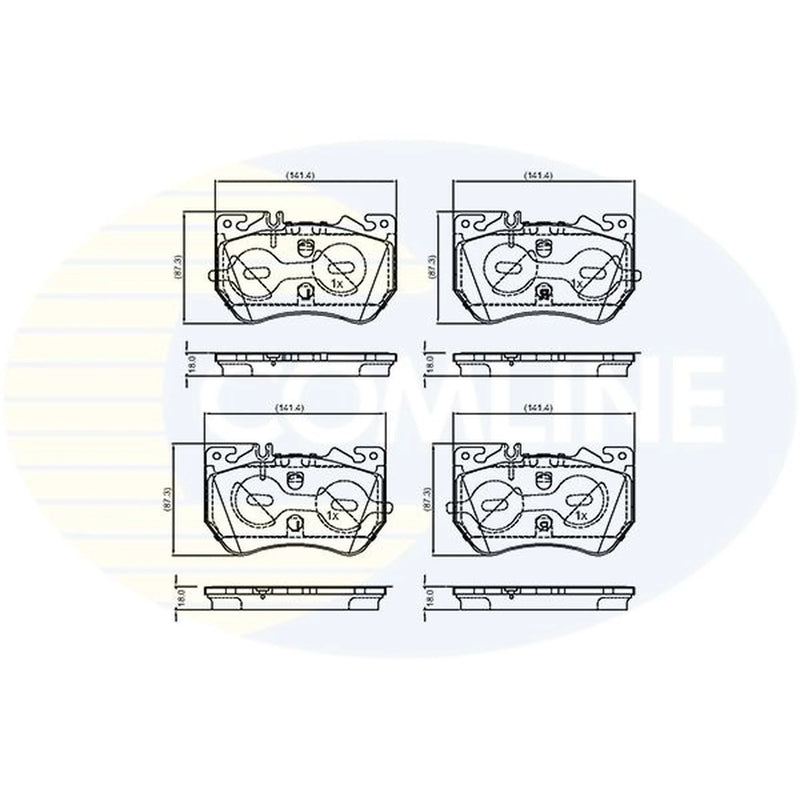 Comline 4 x Front Brake Pad Set fits Mercedes-Benz C-Class 2021-2022