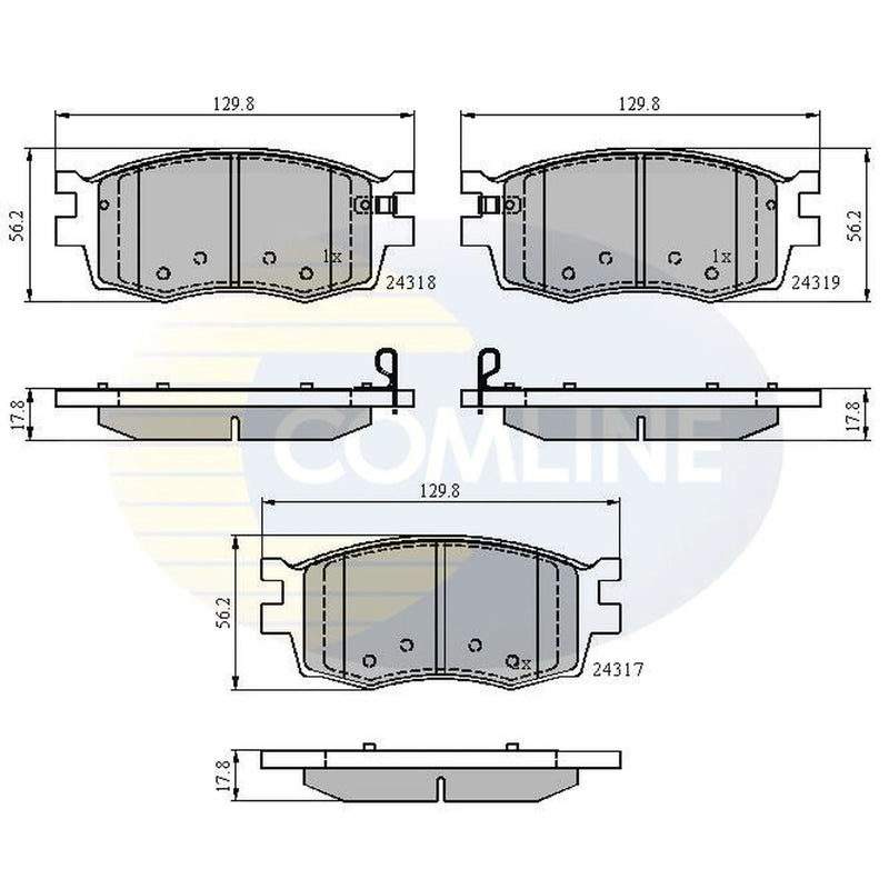 Comline 4 x Front Brake Pad Set fits Hyundai Accent III 2005-2010 1.4 1.5 1.6