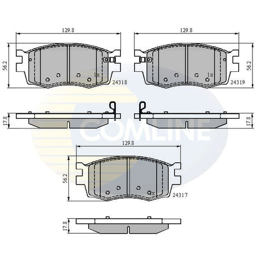 Comline 4 x Front Brake Pad Set fits Hyundai Accent III 2005-2010 1.4 1.5 1.6
