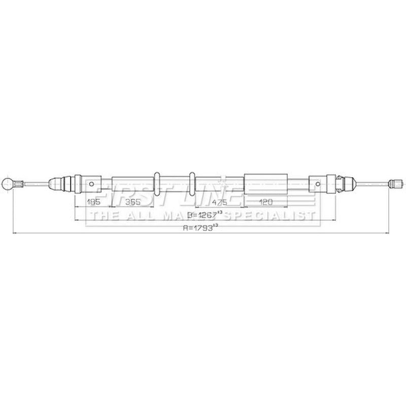 First Line Handbrake Cable Left Rear fits Nissan NV400 Bus 2011-2022