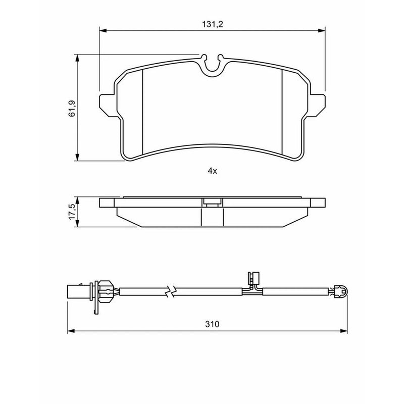 Bosch Front & Rear Pads fits Audi A8 D4 2009-2018 2.0 2.5 3.0 4.0 4.2 6.3