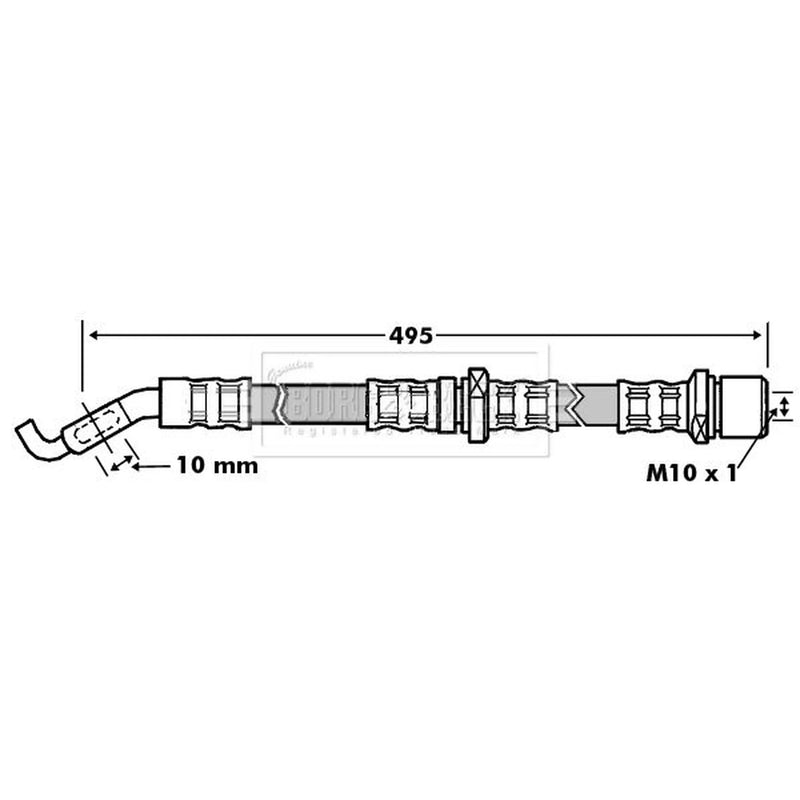 Borg & Beck Brake Hydraulic Hose Line Front BBH7197