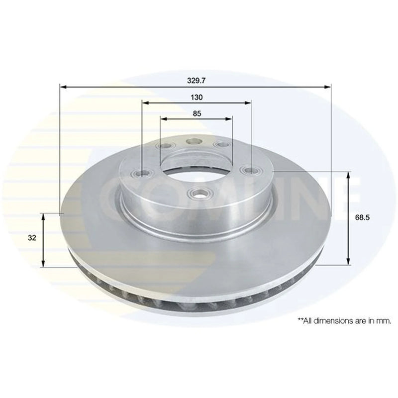 Comline Front Brake Discs & Pads fits VW Touareg 2002-2018 3.0 3.6 4.2 6.0