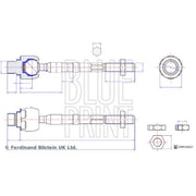 Blue Print 2 x L+R Front Inner Tie Rods fits Kia Picanto II 2011-2017 1.0
