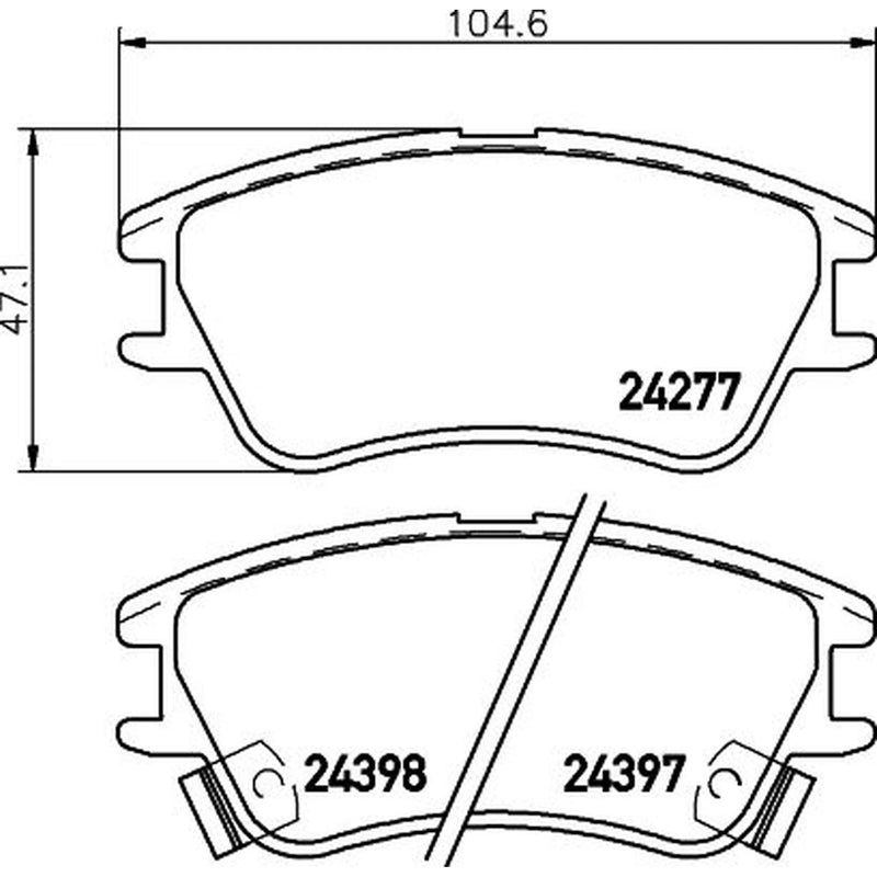 DON Front Brake Pad Set fits Hyundai Amica / Atoz 1998-2010 1.0 1.1