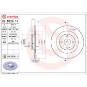 Brembo 2 x Solid Rear Brake Discs 08.D226.11-x2