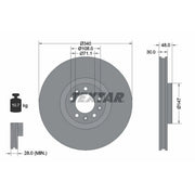Textar 2 x Vented Front Brake Discs 92256003-x2