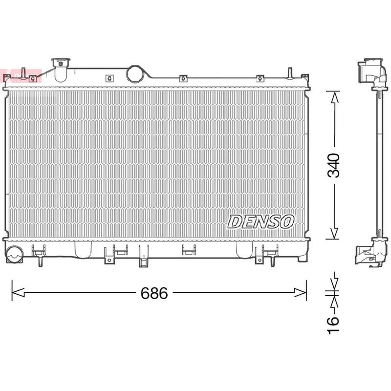 Denso Engine Radiator fits Subaru Forester 2012-2013 2.0 2.5