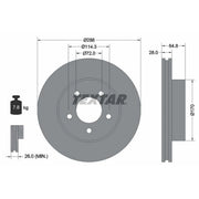 Textar 2 x Vented Front Brake Discs 92119705
