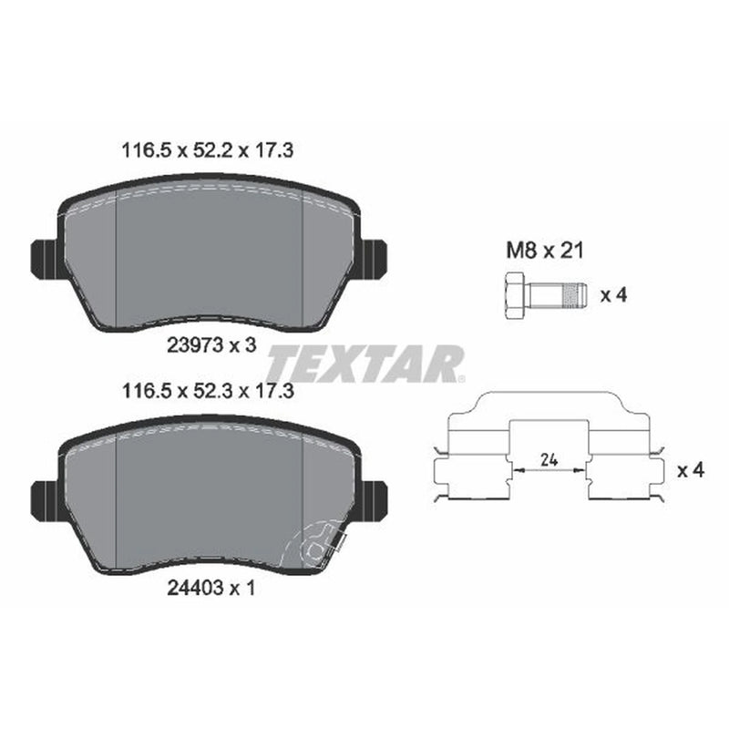 Textar Front Brake Pad Set 2397302