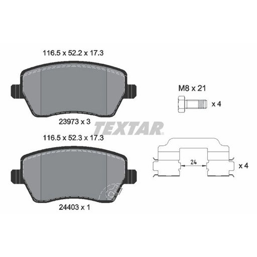 Textar Front Brake Pad Set 2397302