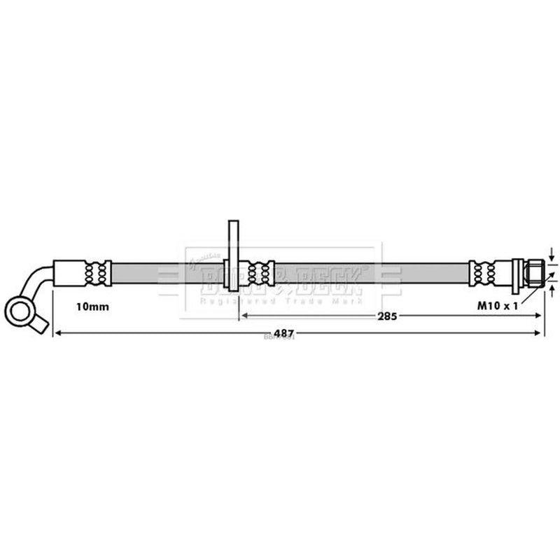 Borg & Beck Brake Hydraulic Hose Line Rear Right BBH7681