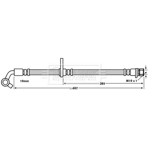 Borg & Beck Brake Hydraulic Hose Line Rear Right BBH7681