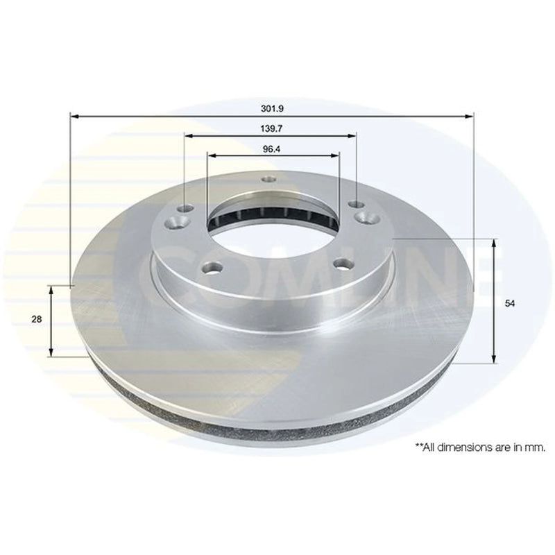 Comline 2 x Brake Discs fits Kia Sorento I 2002-2011 2.4 2.5 3.3 3.5