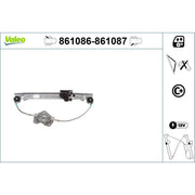 Valeo Electric Window Regulator Lifter Right Rear 861087