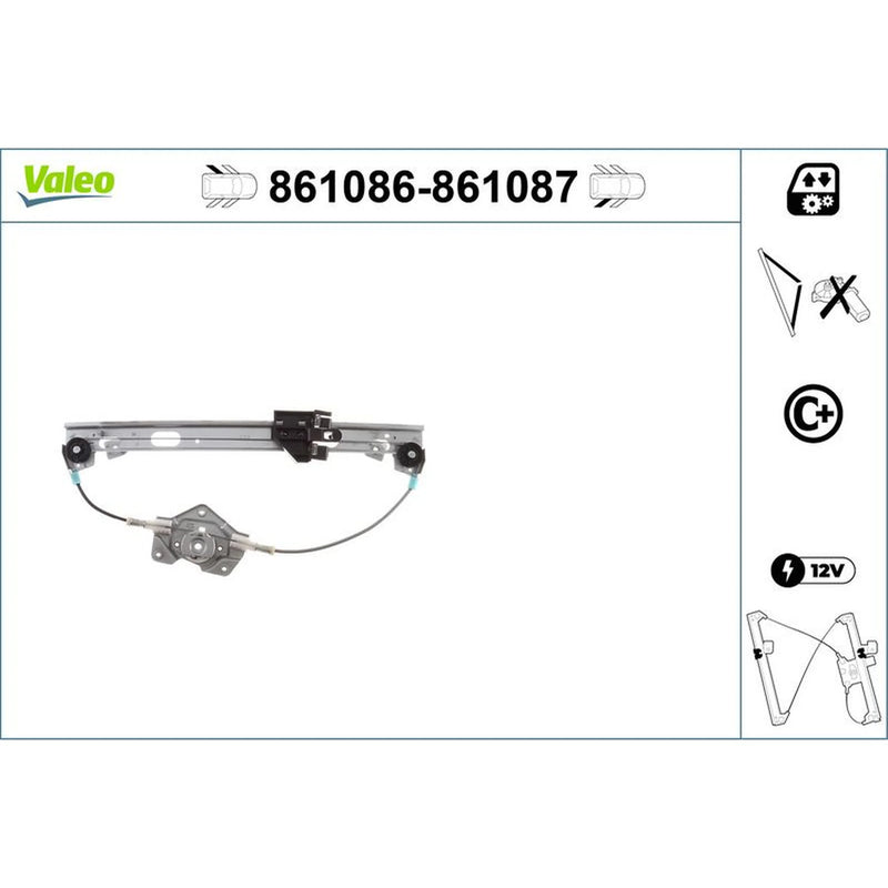 Valeo Electric Window Regulator Lifter Right Rear 861087