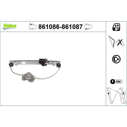 Valeo Electric Window Regulator Lifter Left Rear 861086