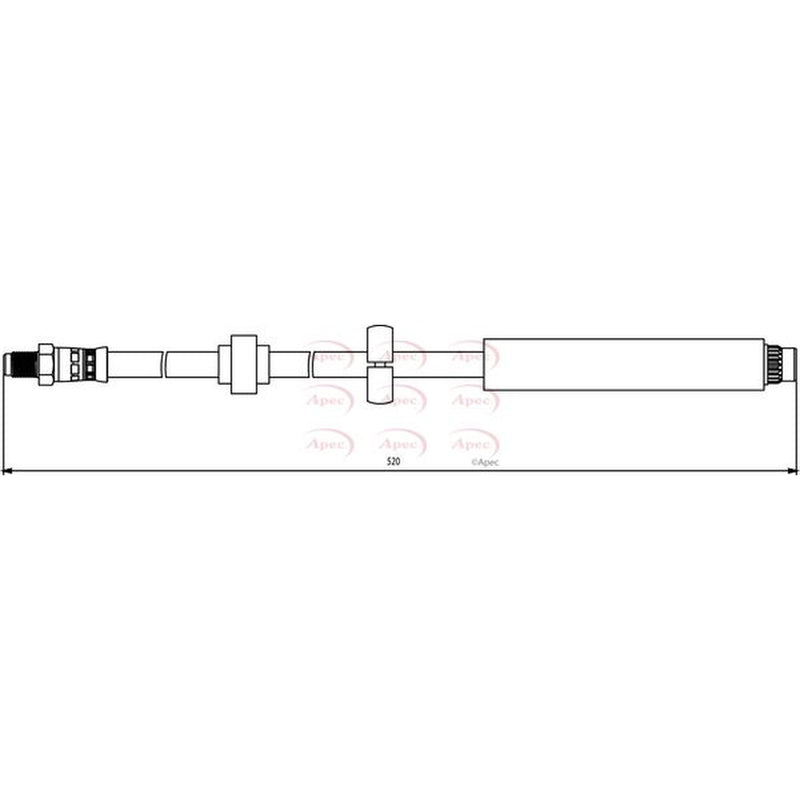 Apec Brake Hydraulic Hose Line Front fits Citroën C3 II 2009-2016