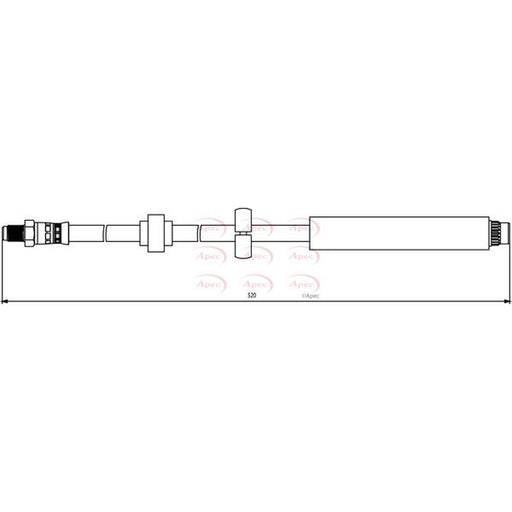 Apec Brake Hydraulic Hose Line Front fits Citroën C3 II 2009-2016