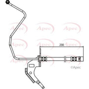 Apec Brake Hydraulic Hose Line Rear Right fits Opel Astra F 1991-1998