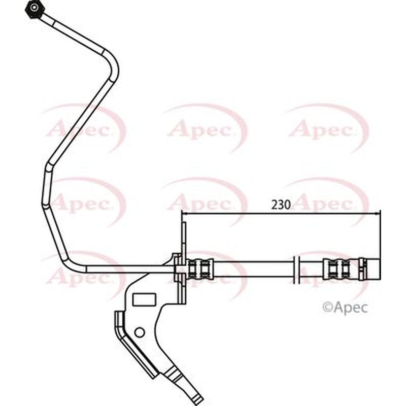 Apec Brake Hydraulic Hose Line Rear Right fits Opel Astra F 1991-1998