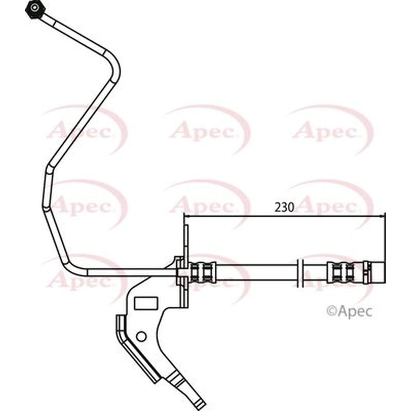 Apec Brake Hydraulic Hose Line Rear Right HOS3708