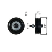 Gates V-Ribbed Belt Deflection/Guide Pulley Upper T36602