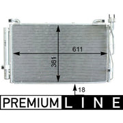 Mahle Air Conditioning Condenser fits Hyundai Matrix 2001-2010 1.5