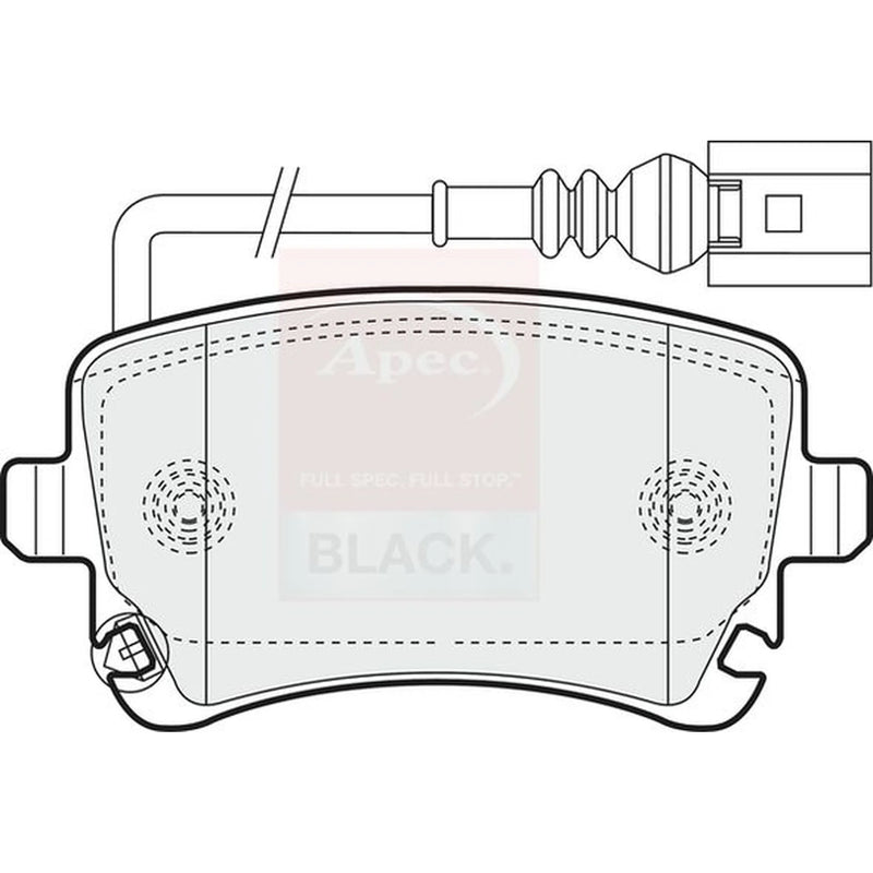 Apec Black Rear Brake Pad Set fits VW California T5 Camper 2007-2015 1.9 2.0