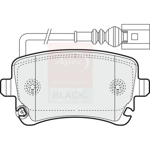 Apec Black Rear Brake Pad Set fits VW California T5 Camper 2007-2015 1.9 2.0