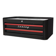 Sealey Mid-Box 2 Drawer Retro Style Black with Red Anodised Drawer Pulls Sealey - Dynamic Drive