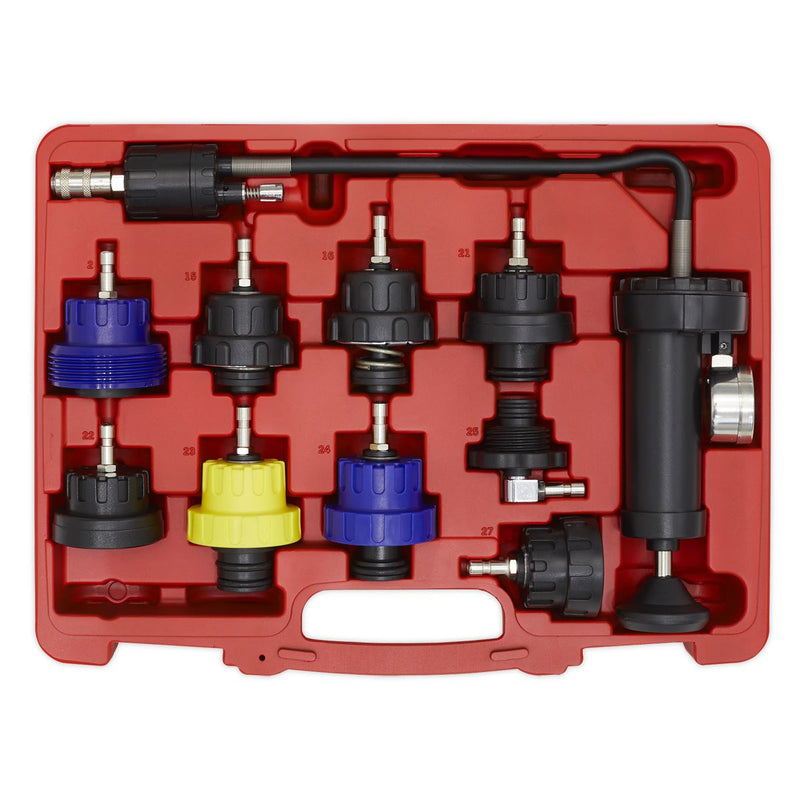 Sealey Cooling System Pressure Test Kit 10pc VS0013 Sealey - Dynamic Drive