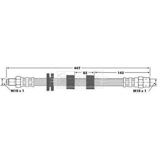 Borg & Beck Brake Hydraulic Hose Line Front Right BBH6738