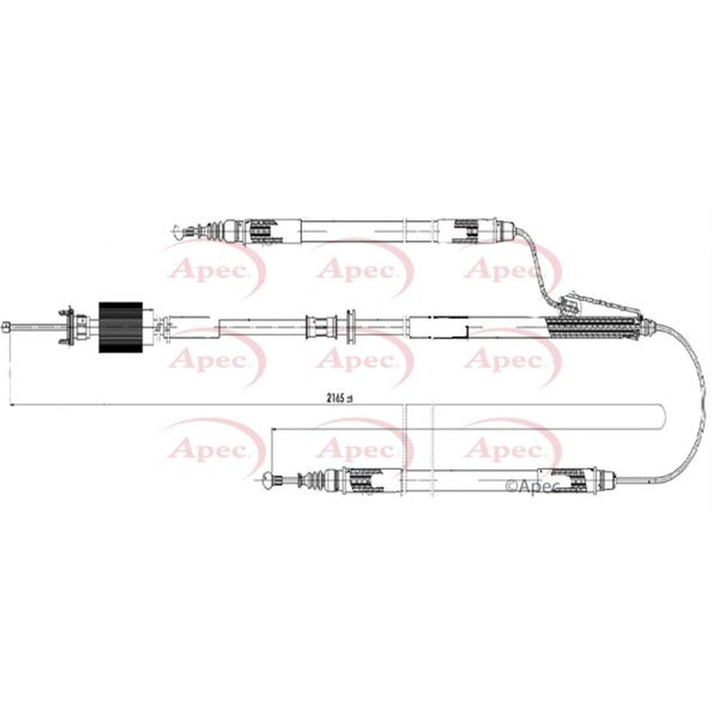 Apec Handbrake Cable Left Rear fits Opel Insignia A 2008-2017 1.4 1.6 1.8 2.0